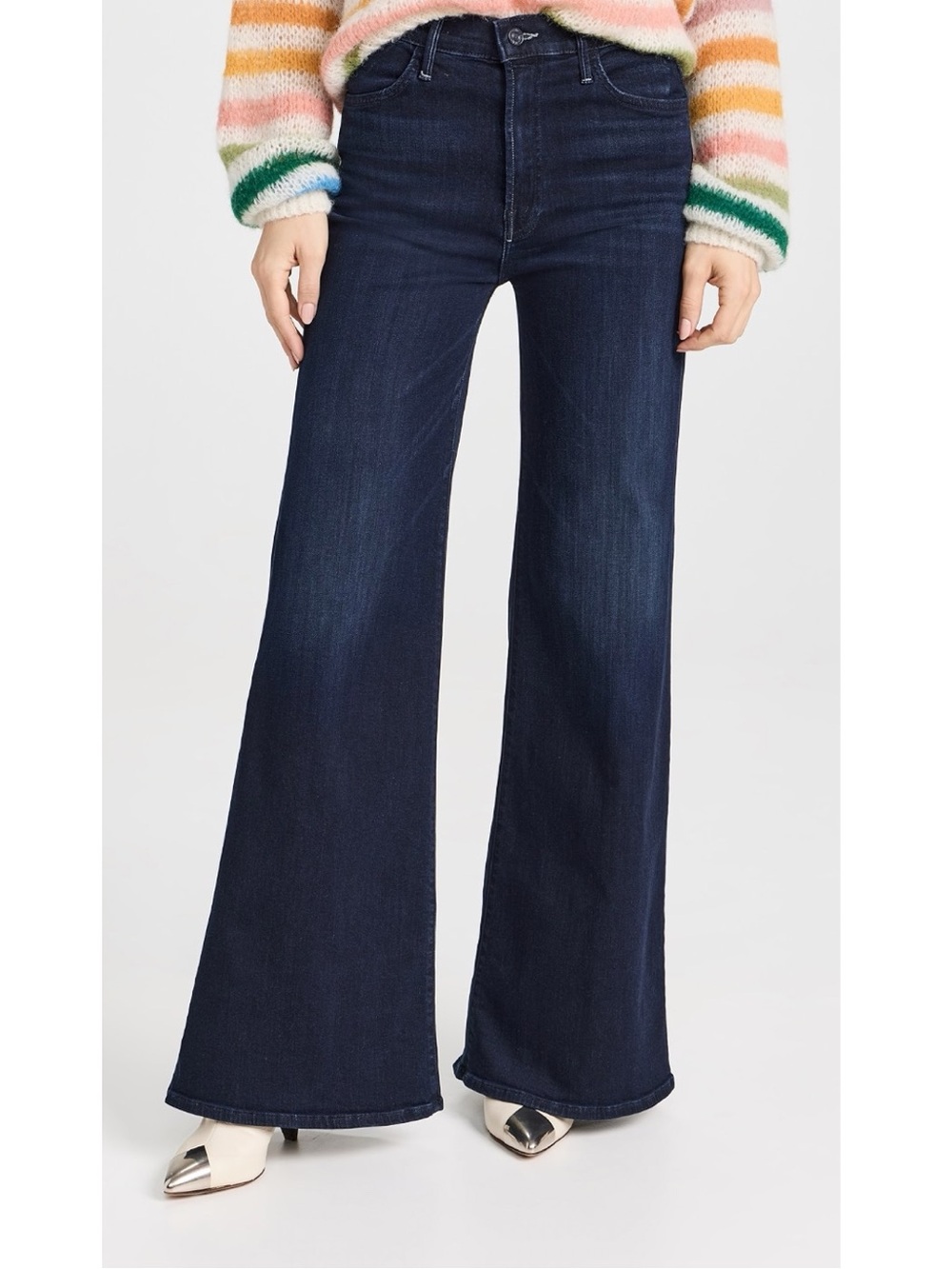 MOTHER Hustler Roller Sneak Karaoke in Kyoto Blue Wide Leg Flare Size 26